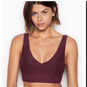Victoria’s Secret Unlined Plunge Sports Bra Dark Violet XS NWOT